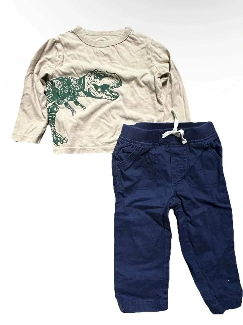Toddler Boy Winter Khakis Gap Dinosaur Long Sleeves Size 18-24 Months